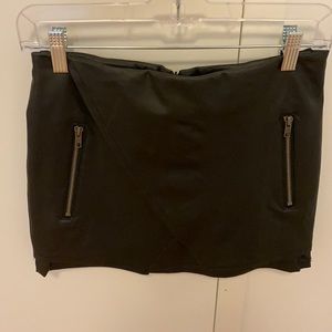 Paper Heart, black leather mini skirt, size 6